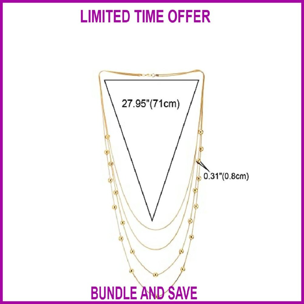 Statement Necklace Waterfall Multi-Strand Layered… - image 5